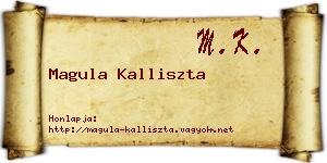 Magula Kalliszta névjegykártya